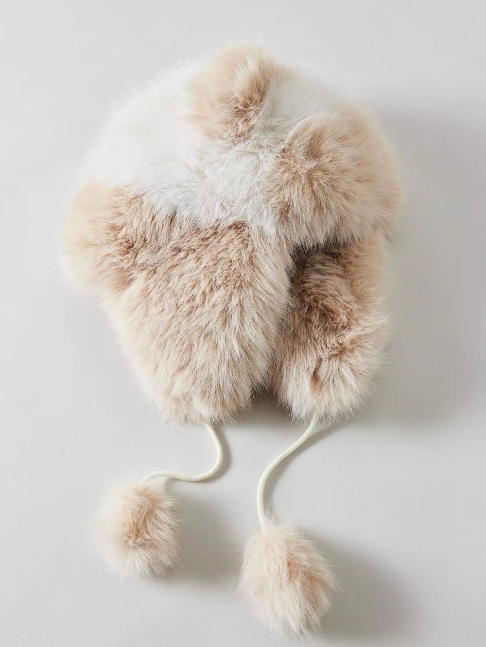 Urban Outfitters Faux Fur Ear Flap Trapper Hat Tan Cream
